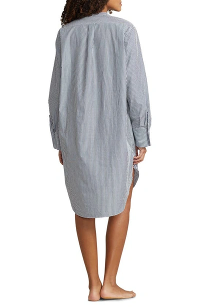 Polo Ralph Lauren Cotton Poplin Tunic Sleepshirt In Wide Stripes