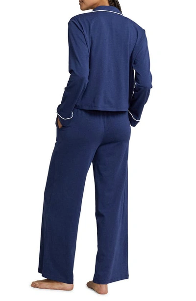 Shop Polo Ralph Lauren Cotton Blend Pajamas In Navy