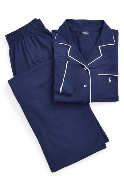 Shop Polo Ralph Lauren Cotton Blend Pajamas In Navy
