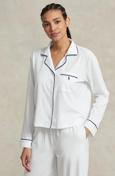 Shop Polo Ralph Lauren Cotton Blend Pajamas In White Cloud