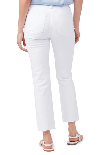 Shop Paige Cindy Raw Hem High Waist Straight Leg Jeans In Crisp White