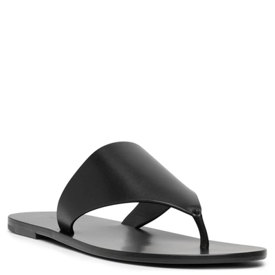 Shop The Row Avery Black Leather Thong Sandals