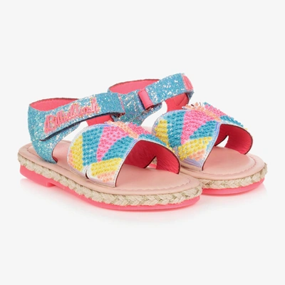 Shop Billieblush Girls Blue & Pink Butterfly Espadrille Sandals