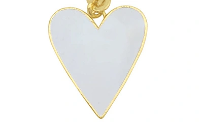 Shop Adornia White Enamel Heart Pendant & Paperclip Chain Necklace