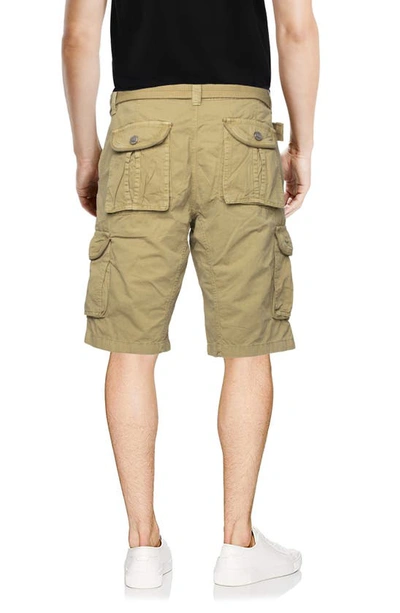 X-ray Belted Twill Trim Cargo Shorts In British Khaki