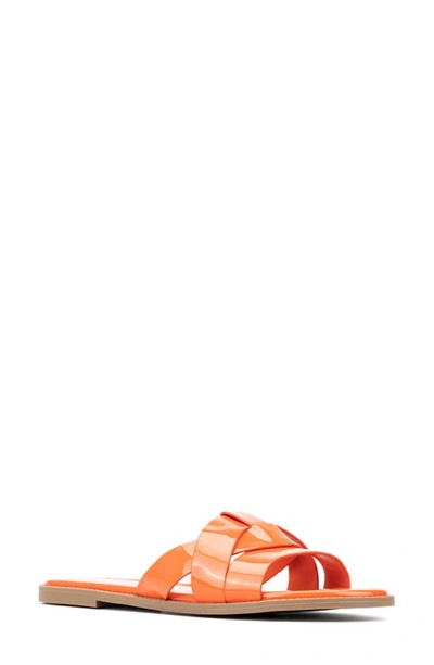 Shop Fashion To Figure Tiana Slide Sandal In Orange Patent