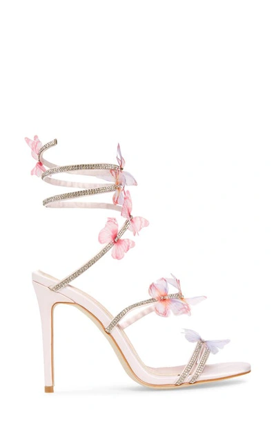 Shop Azalea Wang Aryana Rhinestone Ankle Wrap Sandal In Pink