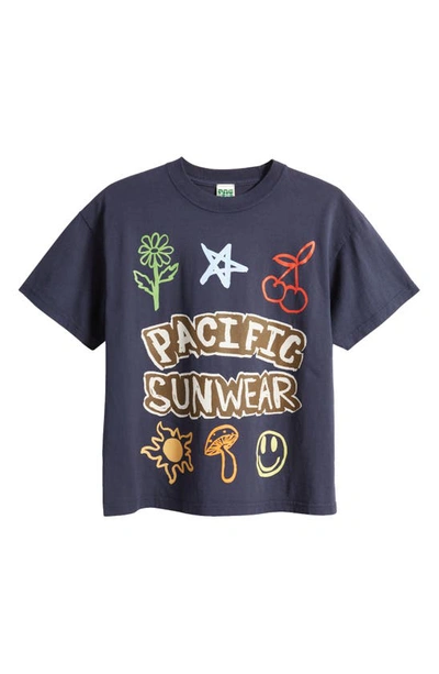 Shop Pacsun Cherry Sun Graphic T-shirt In Navy