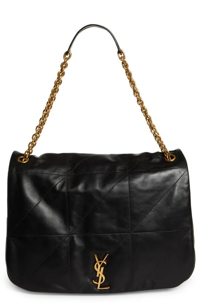 Shop Saint Laurent Jamie 4.3 Patchwork Leather Tote In Nero