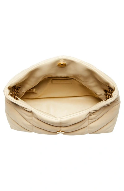 Saint Laurent Small Lou Leather Puffer Bag In Burro