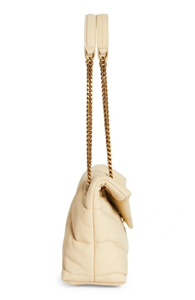 Shop Saint Laurent Small Lou Leather Puffer Bag In Burro