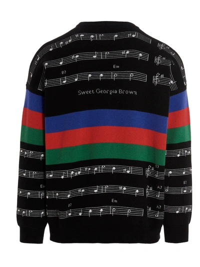 Shop Just Don Music Intarsia Sweater In Black