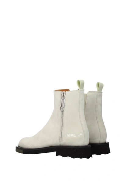 Shop Off-white Ankle Boot Suede Beige