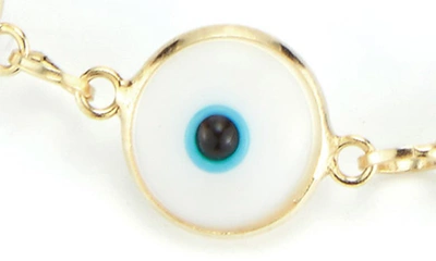 Sphera Milano 14k Over Silver Cz Evil Eye Bracelet In Gold