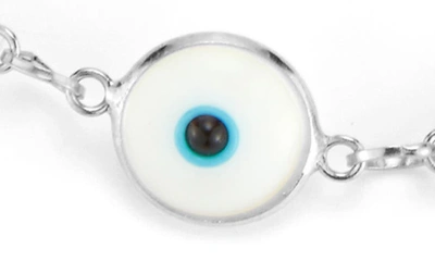 Sphera Milano Evil Eye Station Chain Bracelet In Silver