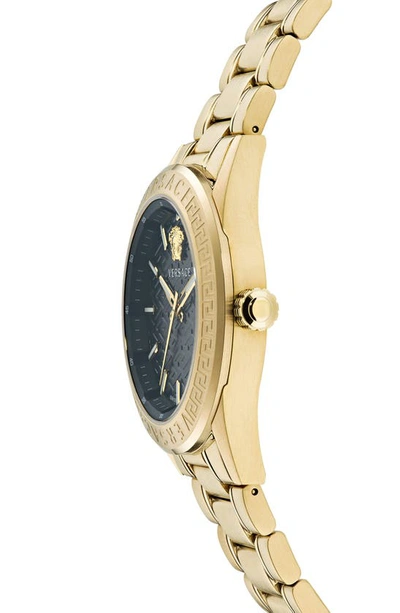 Shop Versace V-code Bracelet Watch, 42mm In Ip Yellow Gold