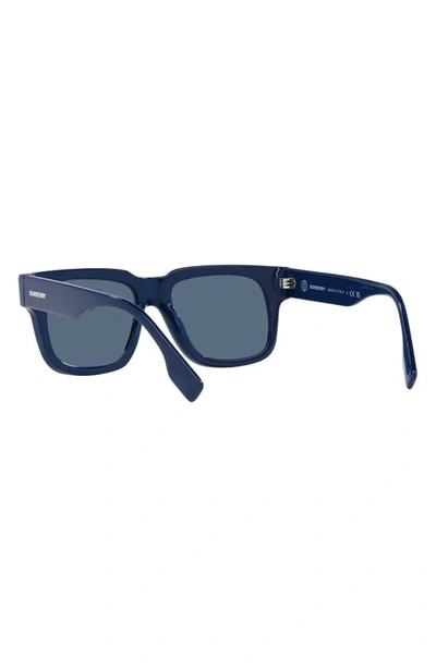 Shop Burberry Hayden 54mm Rectangular Sunglasses In Blue