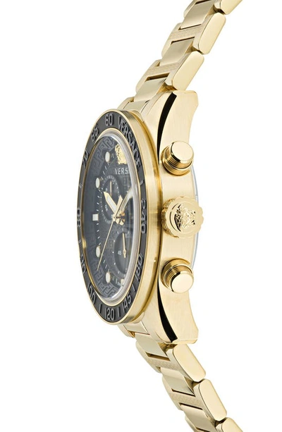 Versace Men\'s Swiss Chronograph Greca Ip Yellow Gold Watch In Ion | Dome Bracelet Plated 43mm ModeSens Gold