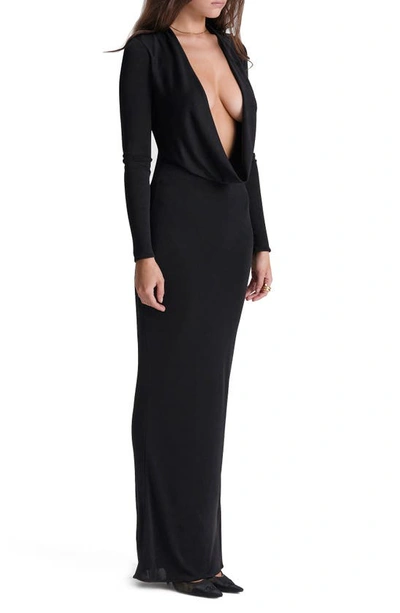knee length dresses for ladies Nadia Long Sleeve Deep V Plunge Dress main image 1