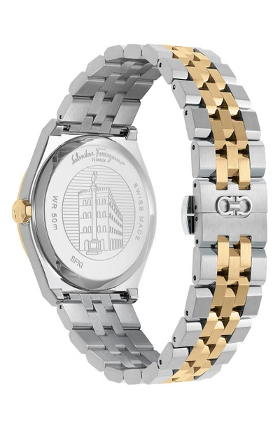 Shop Ferragamo Vega Bracelet Watch, 40mm In Two Tone