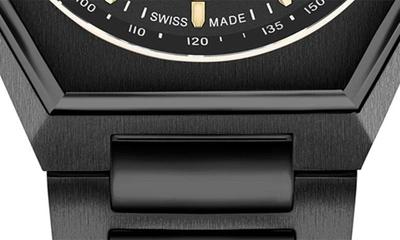 Shop Ferragamo Tonneau Chronograph Bracelet Watch, 42mm In Black
