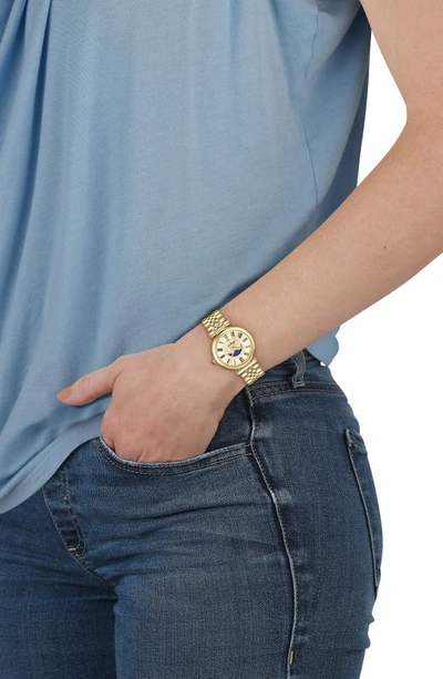 Shop Ferragamo Ora Moonphase Bracelet Watch, 40mm In Yellow Gold