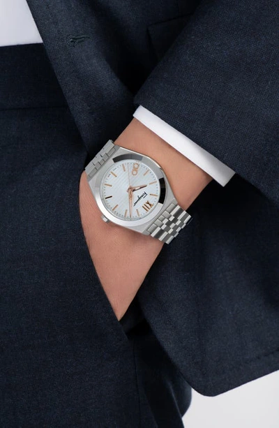Shop Ferragamo Vega Bracelet Watch, 40mm In Silver