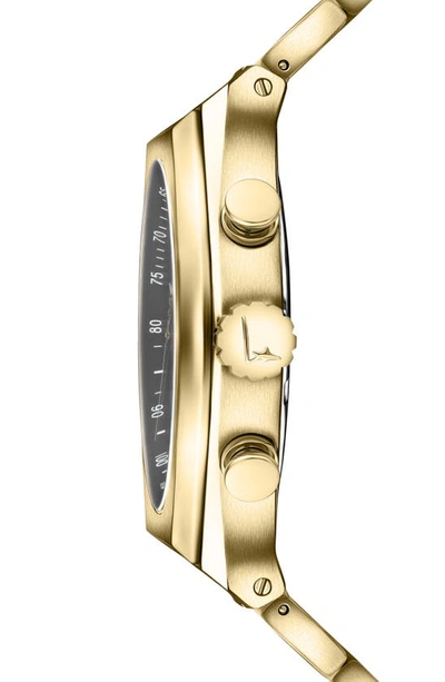Shop Ferragamo Tonneau Chronograph Bracelet Watch, 42mm In Yellow Gold