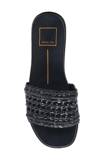 Shop Dolce Vita Gwenn Slide Sandal In Black Raffia
