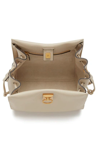 Mulberry Small Iris Leather Top Handle Bag In Chalk