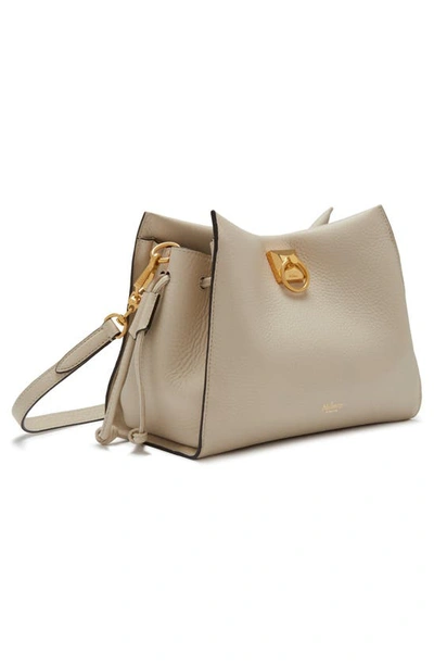 Shop Mulberry Small Iris Leather Top Handle Bag In Chalk