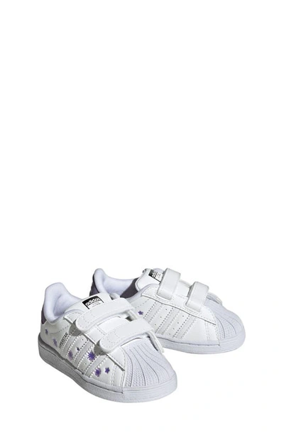 Shop Adidas Originals Kids' Superstar Sneaker In White/ Lilac/ Bliss Lilac