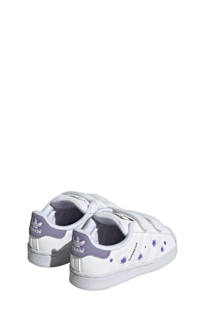 Adidas Originals Kids' Superstar Sneaker In White/ Lilac/ Bliss Lilac |  ModeSens