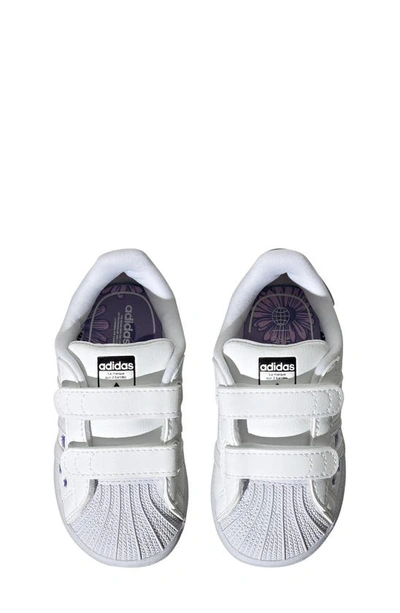 Shop Adidas Originals Kids' Superstar Sneaker In White/ Lilac/ Bliss Lilac