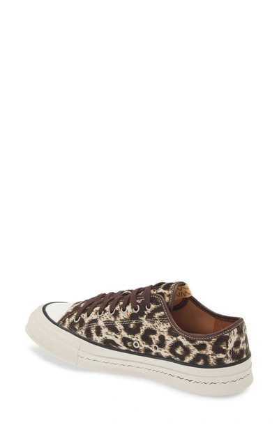 Shop Visvim Skagway Lo Leopard Print Corduroy Sneaker In Beige