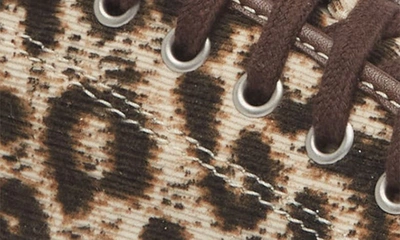 Shop Visvim Skagway Lo Leopard Print Corduroy Sneaker In Beige