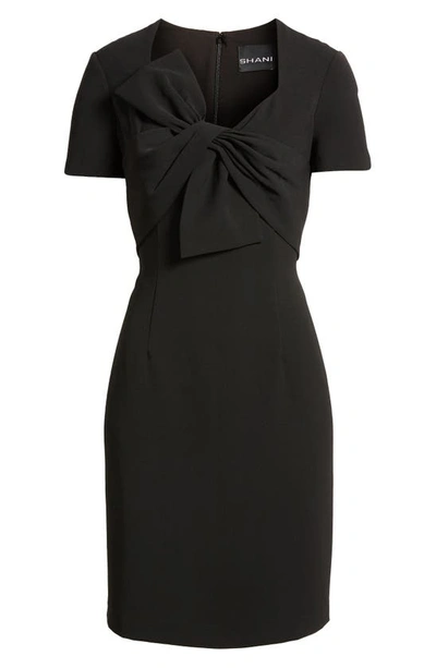 Shop Shani Bow Detail Sheath Dress In Black