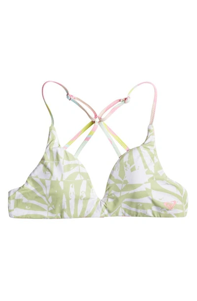 Shop Roxy Tropics Hype Athletic Reversible Bikini Top In Ambrosia Swirl Swim