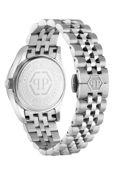 Shop Philipp Plein Date Superlative Bracelet Watch, 34mm In Stainless Steel