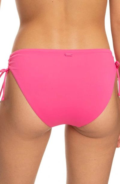 Shop Roxy Beach Classics Side Tie Hipster Bikini Bottoms In Shocking Pink