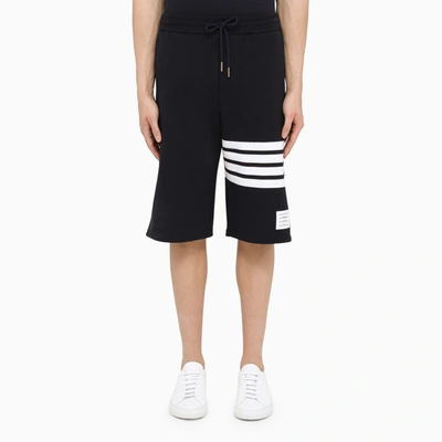 Shop Thom Browne | Navy Bermuda Shorts With Bands In Blue