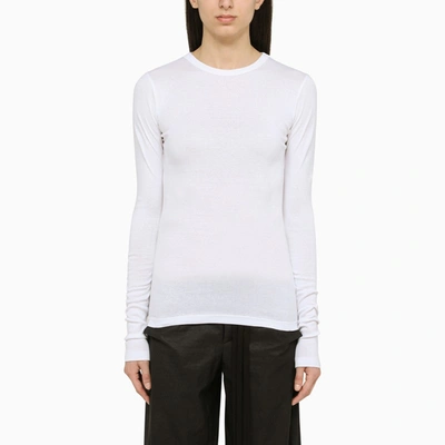 Shop Ann Demeulemeester | White Crew-neck T-shirt In Jersey