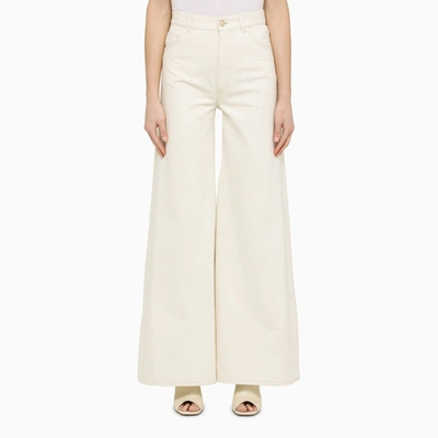 Shop Chloé Milk Coulotte Trousers In White