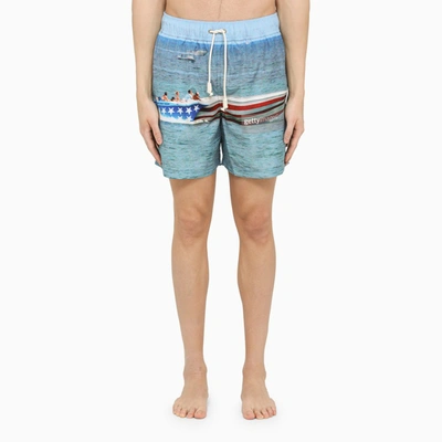 Shop Palm Angels | Getty Speedyboat Printed Swim Boxer Shorts In Multicolor