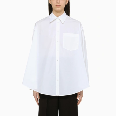 Shop Valentino White Poplin Short Dress