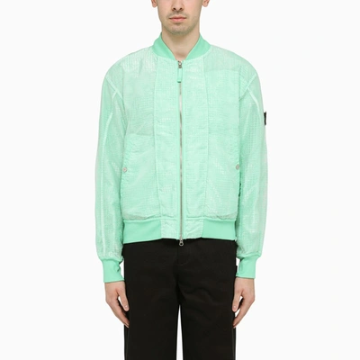 Shop Stone Island Shadow Project Mint Cotton Blend Bomber Jacket In Green