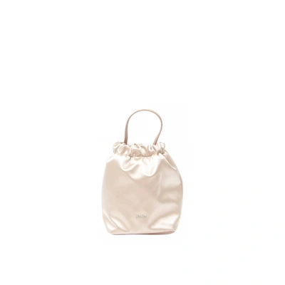 Shop Max Mara Accessori Soiree2 Silk And Leather Bag In Pink