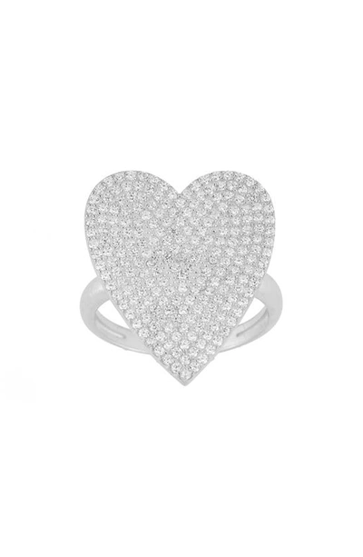 Sphera Milano Sterling Silver & Cz Heart Ring In Silver