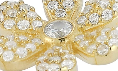 Sphera Milano Sterling Silver & Cz Flower Wrap Ring In Gold