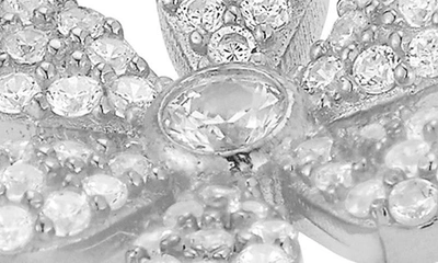 Sphera Milano Sterling Silver & Cz Flower Wrap Ring In Silver
